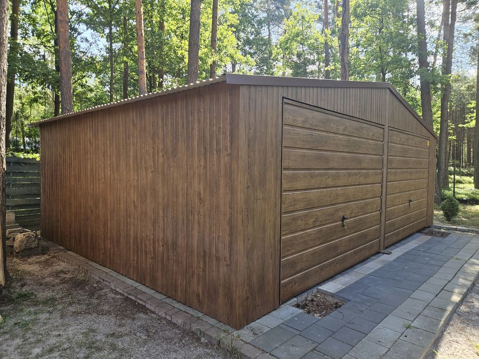 7x6 ŚLĄ Garaże Blaszane Garaż Blaszany Blaszak Blaszaki Drewnopodobny