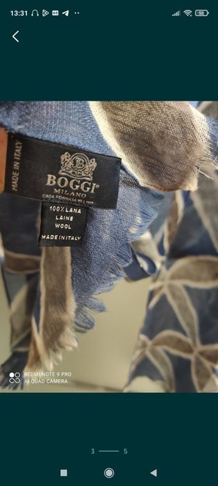 Шикарний вовняний шарф палантин від BOGGI, Італія!