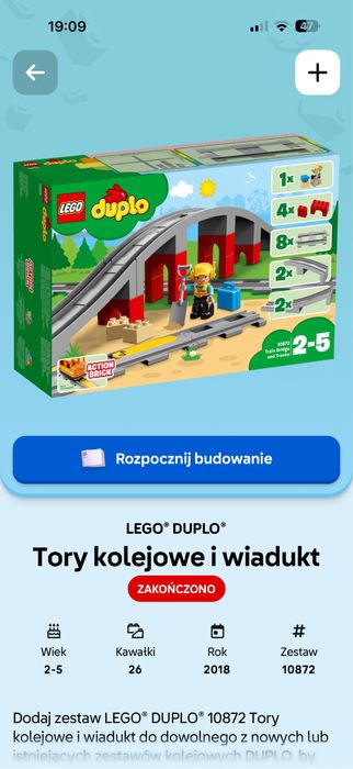 Lego DUPLO 11 zestawów klocki pociąg tory