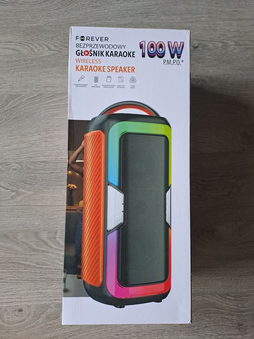 Nowy głośnik Karaoke Led 100 W Forever USB Bluetooth pilot