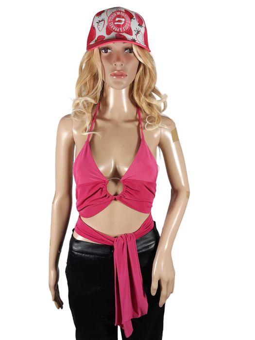 Nowy różowy croptop krótki top bluzka 32,XXS/34,XS PrettyLittleThing