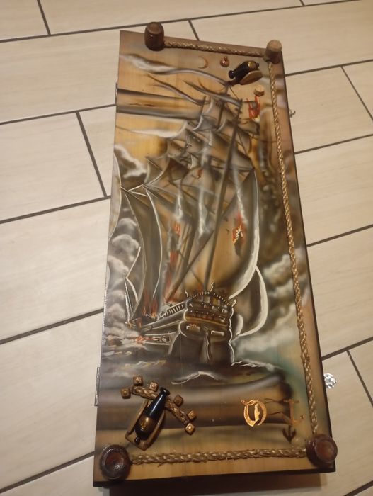 Нарды ручная работа, Хай-тек подарочные Парусник ,Воин,Русалка