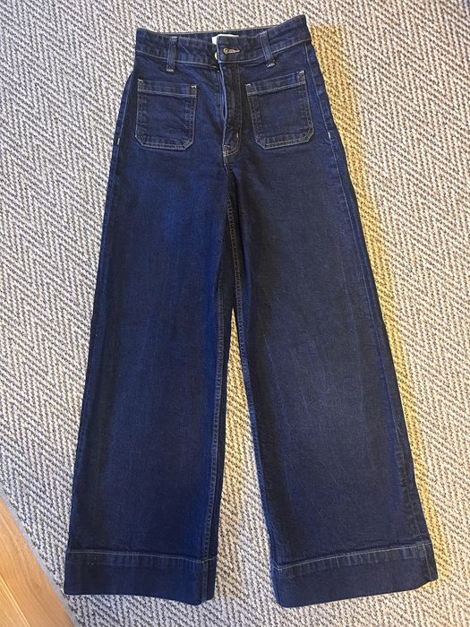 HM jeansy wide leg granatowe 34