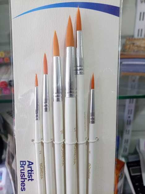 Набори нейлонових пензликів для малювання Bomeijia по 6шт, 3 варіанти