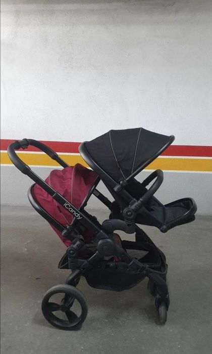 iCandy para Gémeos – Conjunto Completo | 2 Ovos + Alcofa + Carrinho