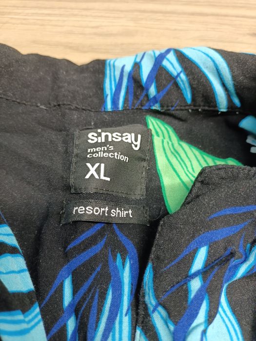 Męska koszula w motywem roślin r XL