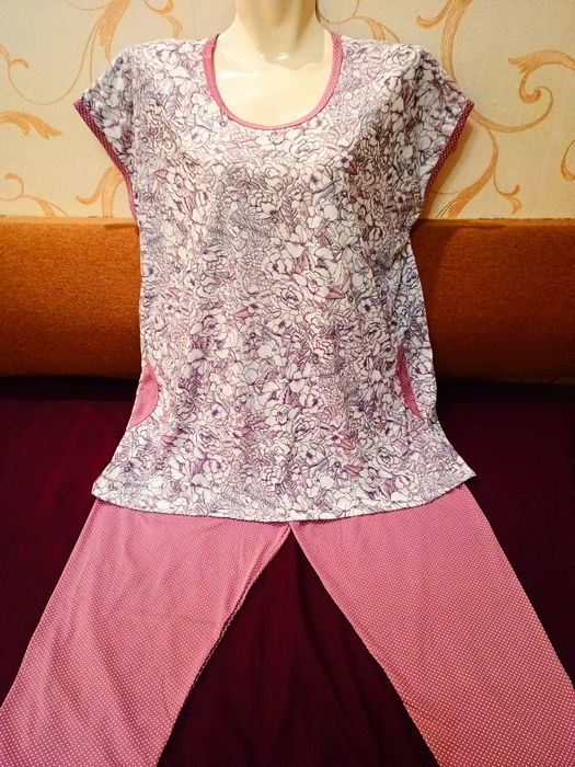 Піжами жіночі трикотажні з брюками та шортами. Опт, роздріб