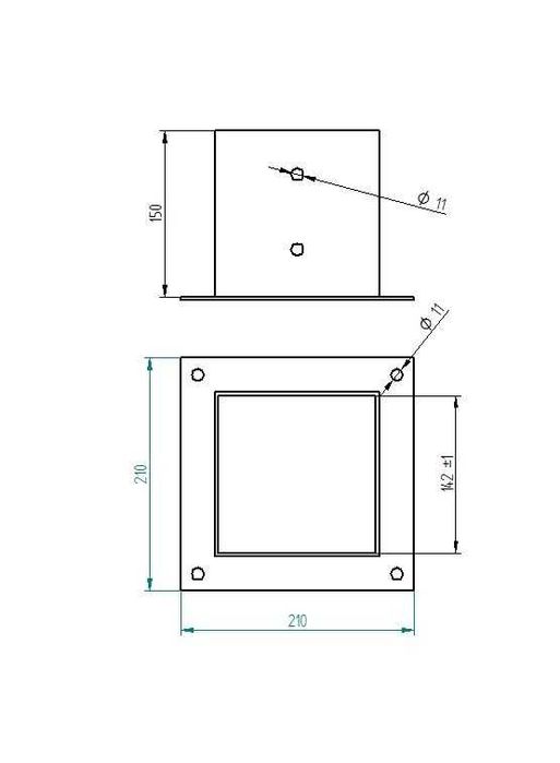 Podstawa słupa 140x140 przykręcana, 3mm , czarna, solidna