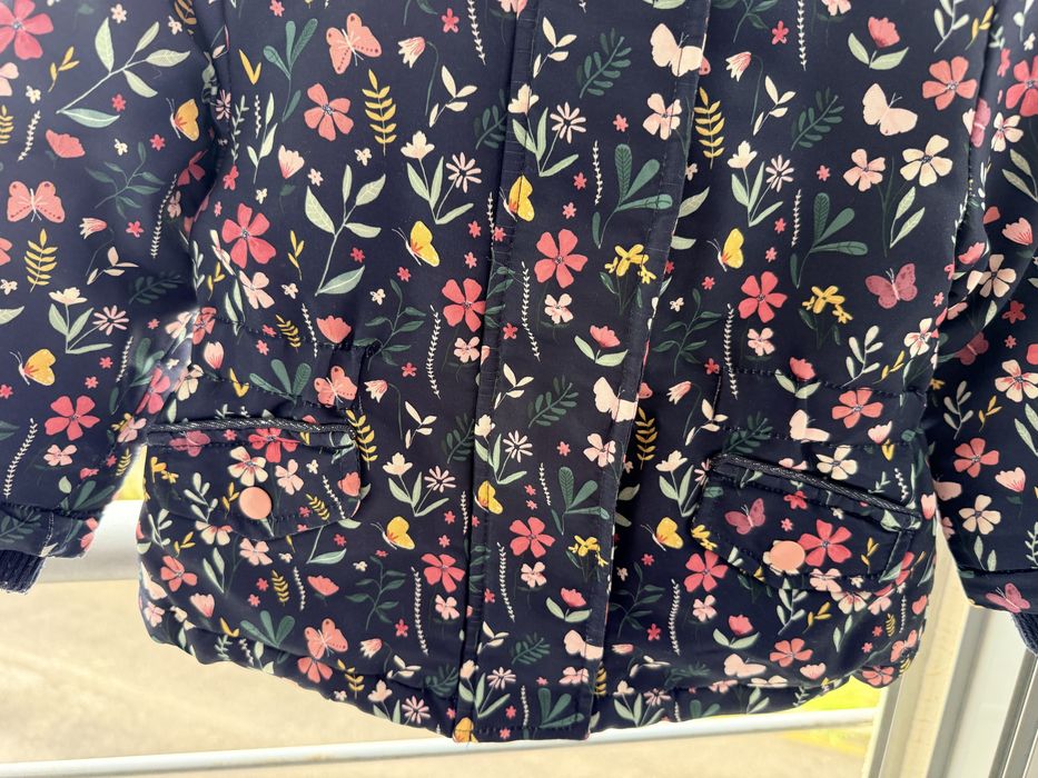 Casaco quente estampado floral