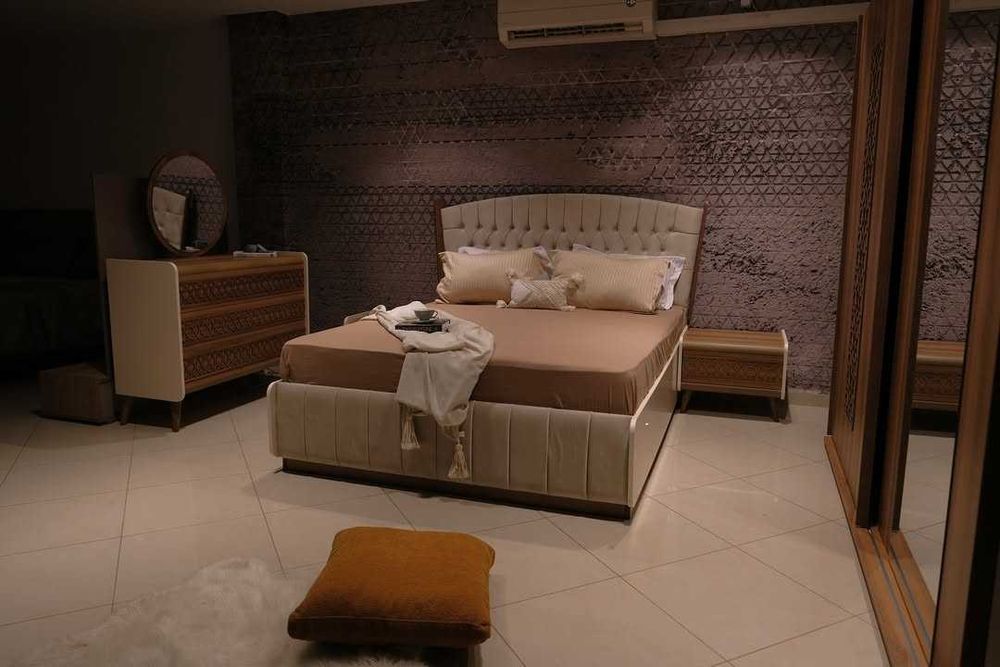 Conjunto Quarto Completo Casal Novo | Cama Roupeiro Cómoda Mesa