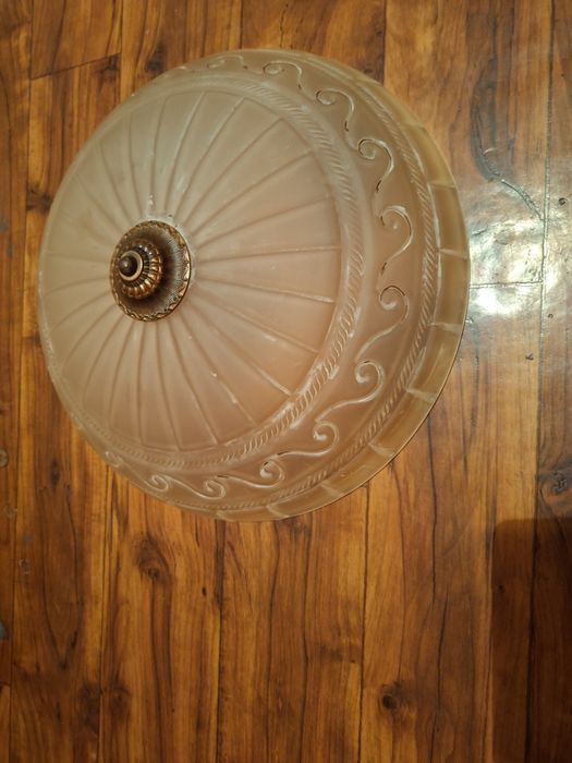 Duza lampa plafon podsufitowa szklana