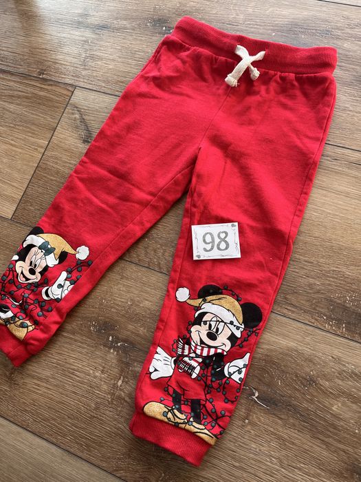 Spodnie 98 dresy getry świąteczne na święta minnie disney