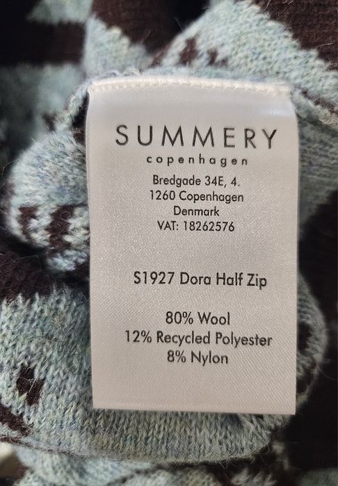 Brązowy niebieski sweter Summery Copenhagen wełna