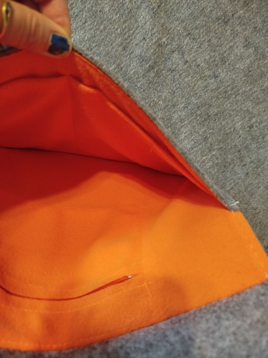 Nowa szara pomarańczowa teczka torba z filcu Teva