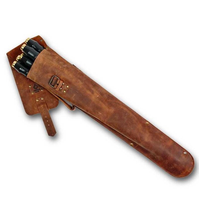 Набір шампурів у чохлі зі шкіри Український герб BS61 Шампура в чехле