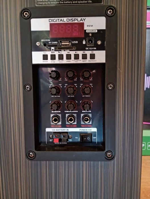 Блютуз караоке акустика Gedi-12(SD,USB,FM)пультДУ,2микрофона