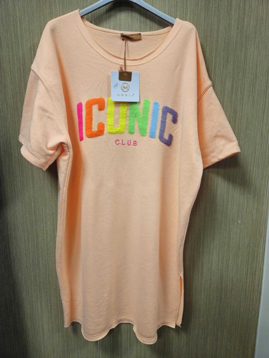 Sukienka, tunika r. Uni pomarańczowa bawełna, MOOIJ Italy !!!