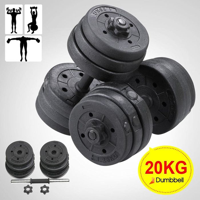 Hantle powlekane/gumowane regulowane 20 kg zestaw 2x 10kg