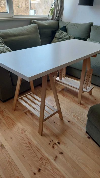 Secretária IKEA LAGKAPTEN / MITTBACK – Branco/Bétula – Bom Estado