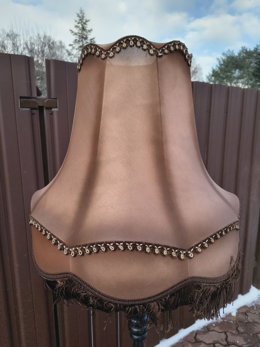 Lampa stojąca z abażurem retro vintage prl