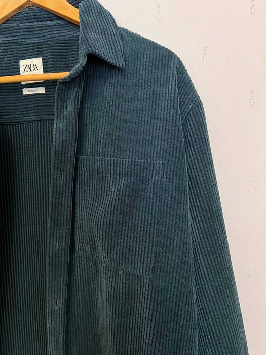 Вельветова сорочка Zara жіноча M-L / оверсайз