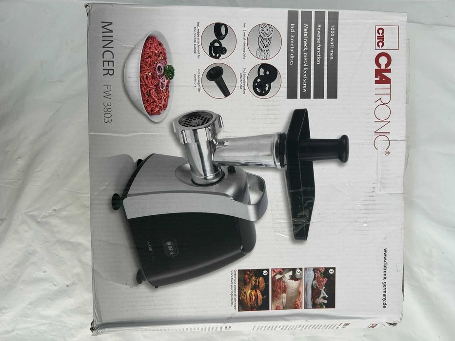 Picadora de Carne Elétrica Clatronic FW 3803 1000W Inox + Acessórios
