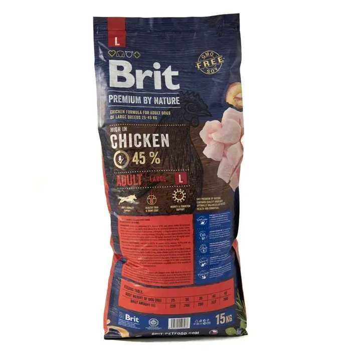 Сухий корм для собак великих порід Brit Premium Adult L зі смаком курки 15 кг