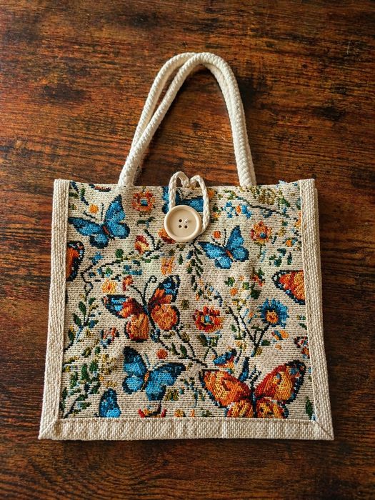 Torebka damska mini shopper motyle boho folk kolorowa