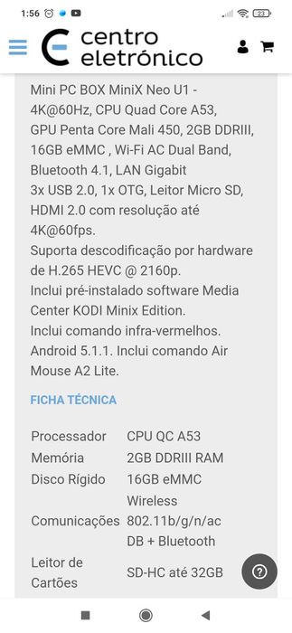 Box android Minix Neo -u1