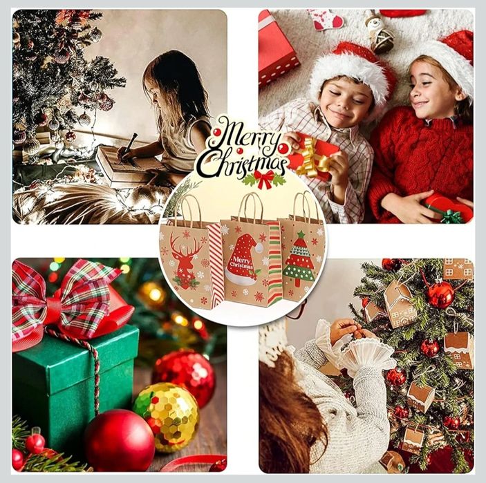 Papierowe torebki prezentowe Bożonarodzeniowe 14szt