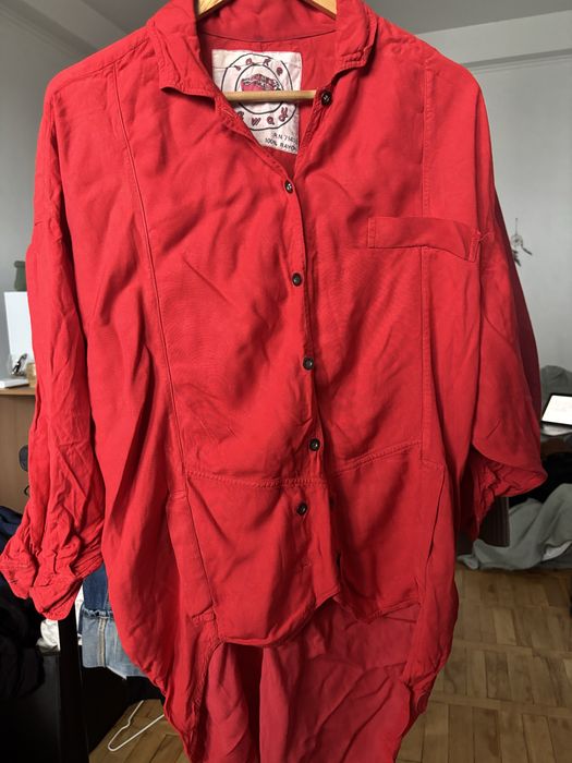 Червона вінтажна сорочка Lake Away, 100% rayon