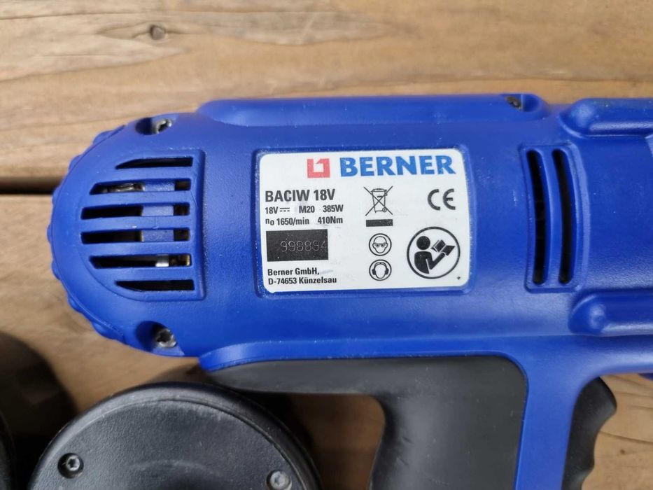 Klucz udarowy BERNER BACIW 18V DeWalt ładowarka 2x bateria