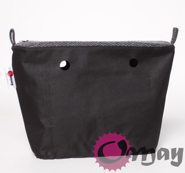 Czarny organizer do OBAG STANDARD +OPASKA Pionowa plecionka OMAY