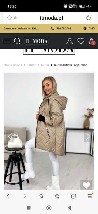 Lekka kurtka przejściowa kolor cappuccino