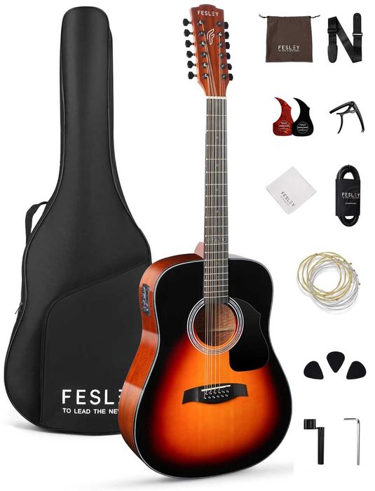 Гітара електро-акустична 12-тиструнна Fesley FDET280 (комплект)