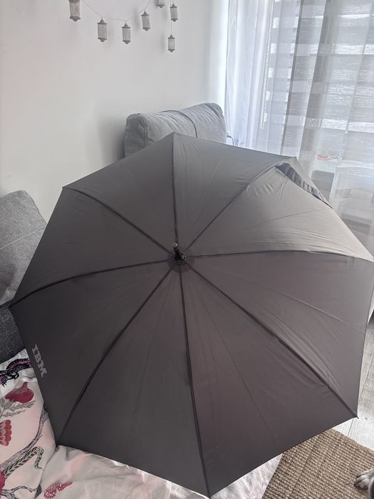 Parasol duzy srednica 104 cm IBM srebrzysty szary elegancki uniseks nowy automat