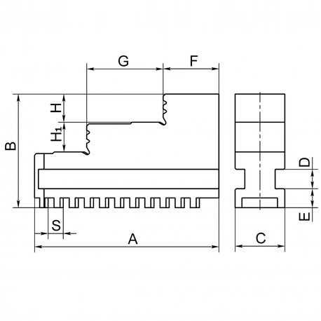 Кулачки зворотні до патрона Ф250 (крок 11 мм)