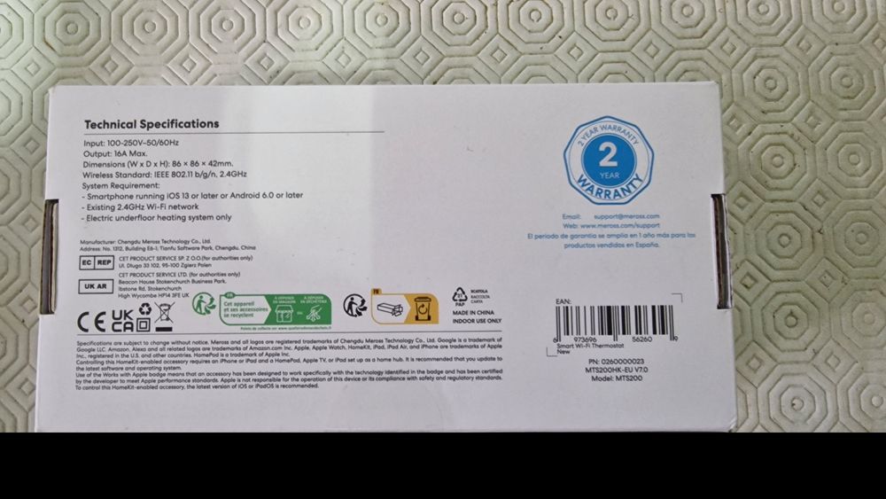 Smart wi-fi thermostat mts 200 Termostato