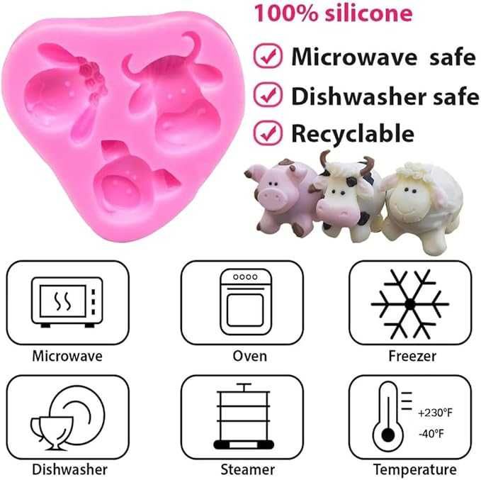 Forma Silikonowa Kształcie Zwierząt Krowy Świni Owcy Formy Silikonowe