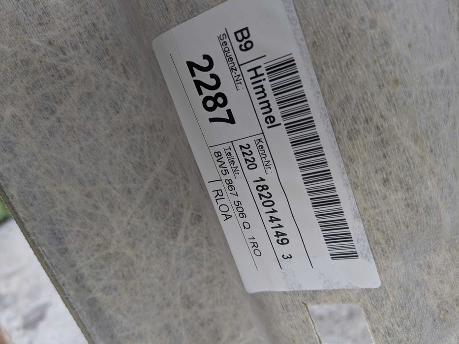 Потолок Audi A4 B9 Седан 8W5867506Q Стеля Ауді А4 Б9