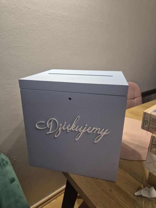 Zestaw weselny pudło na koperty, tablica powitalna, stelaż