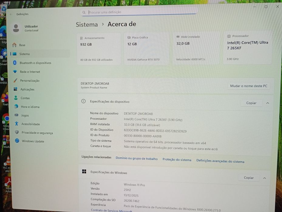 COMPUTADOR GAMING - Ultra 7 265KF / RTX 5070 12GB /  32GB RAM