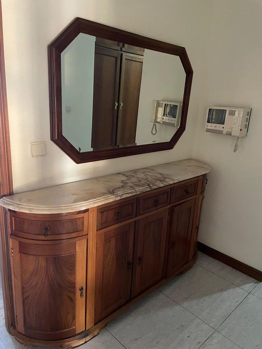 Movel de entrada com pedra em mármore