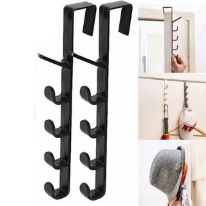 WIESZAK na DRZWI Łazienki Kuchni Przedpokoju bez WIERCENIA 5 HACZYKÓW