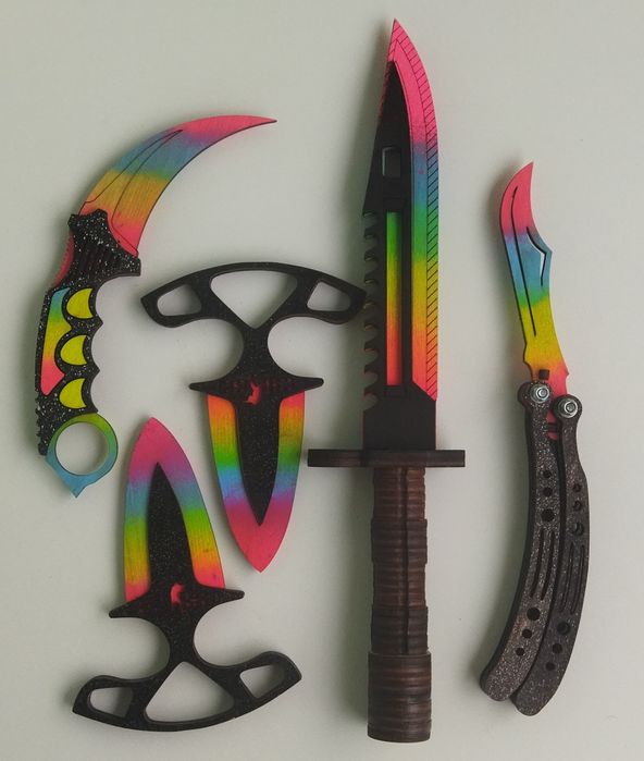 Набір дерев'яних ножів з ігри CS:GO 5шт. Ніж Метелик. М9.  Керамбіт. Т