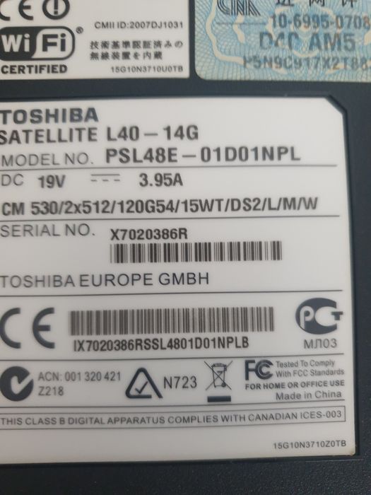 Laptop Toshiba satellite