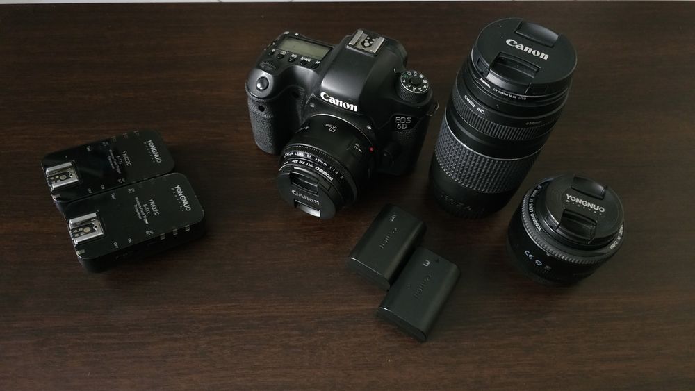 Canon 6d com 3 objetivas + acessórios