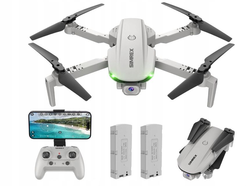 Dron Simrex Z Kamerą 1080P Dzieci I Dorosłych Uszkodzone Prawe Śmigło