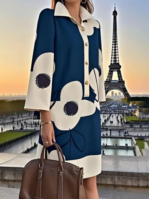 Elegancka sukienka w kwiaty,rozm.XXL.