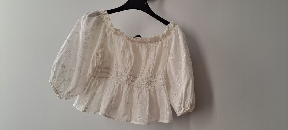 Top zara s bordado inglês